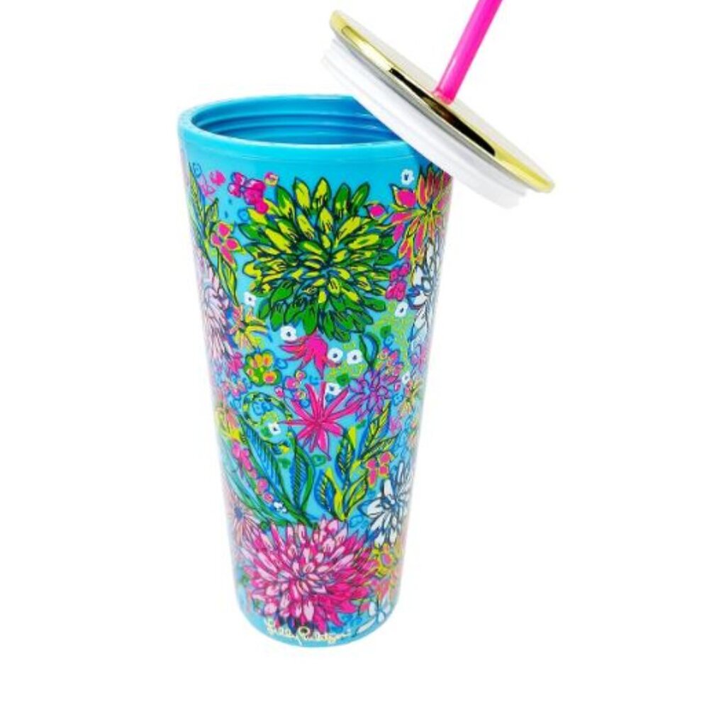 Lilly Pulitzer Double wall tumbler with reusable straw - Picture 3 of 9